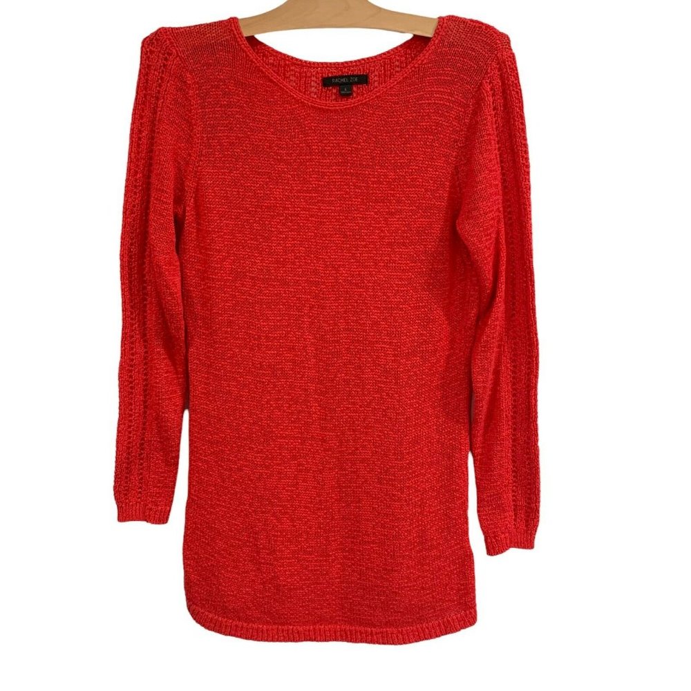 Rachel Zoe Karla Openwork Red Sweater NWT